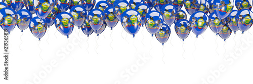 Balloons frame with flag of pennsylvania. United states local flags