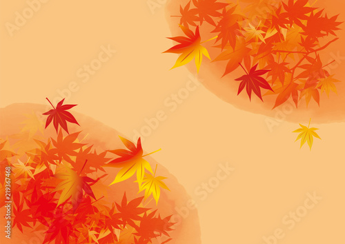 滲み 斜め 紅葉 オレンジ