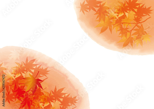 滲み 斜め 紅葉 二