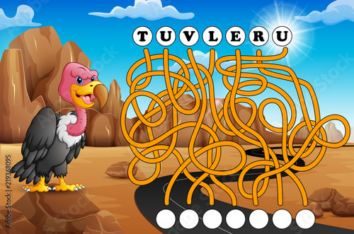 Game vulutre maze find way to the word photo