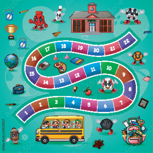 Snakes and ladders game school  theme