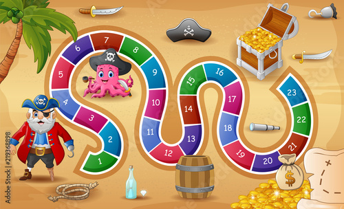 Snakes and ladders game pirates theme