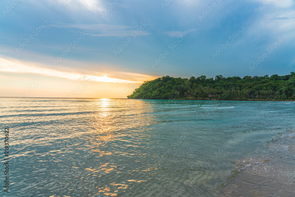 Sunset at beach sea sky clouds twilight time Sunset at beach sea sky clouds twilight time