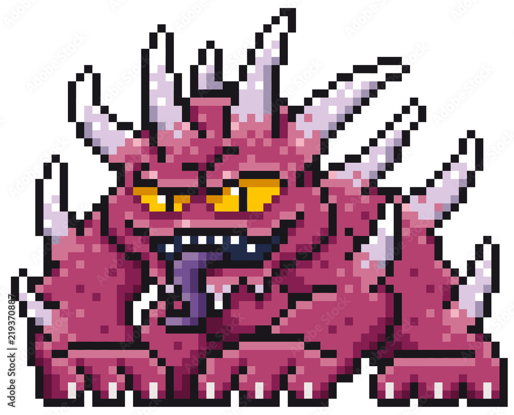 Vector illustration of Cartoon Monster - Pixel design
