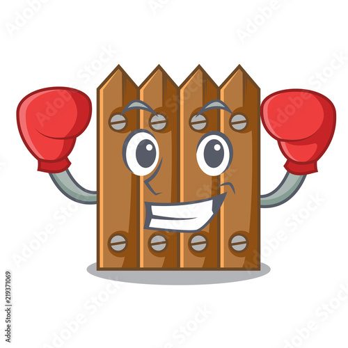 Boxing brown wooden fence isolated on character
