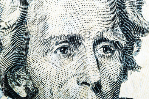 Fotografija Close up view Portrait of Andrew Jackson on the one twenty dollar bill
