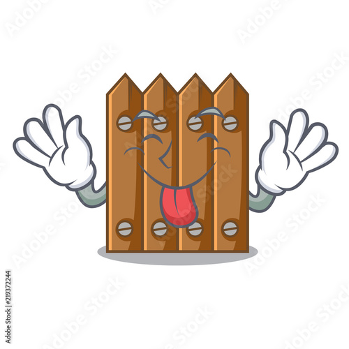 Tongue out wooden fence pattern for design cartoon