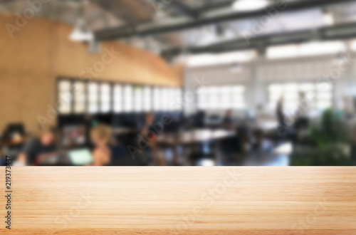 Wallpaper Mural Selected focus empty brown wooden table and Coffee shop or restaurent blur background with bokeh image. for your photomontage or product display Torontodigital.ca