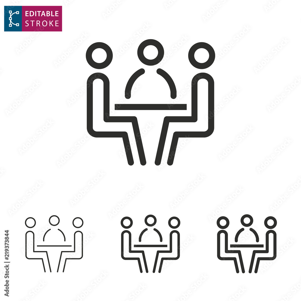 Conference line icon on white background. Editable stroke. Conference line icon on white background. Editable stroke.