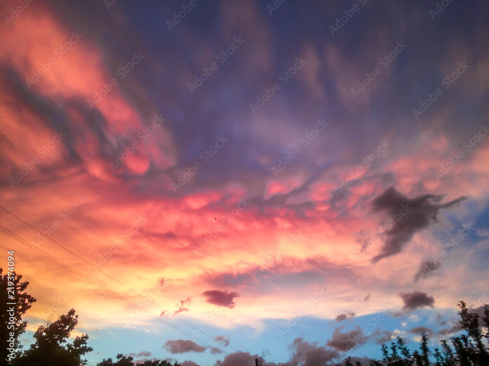 storm clouds at sunset sky cloudy bad weather background