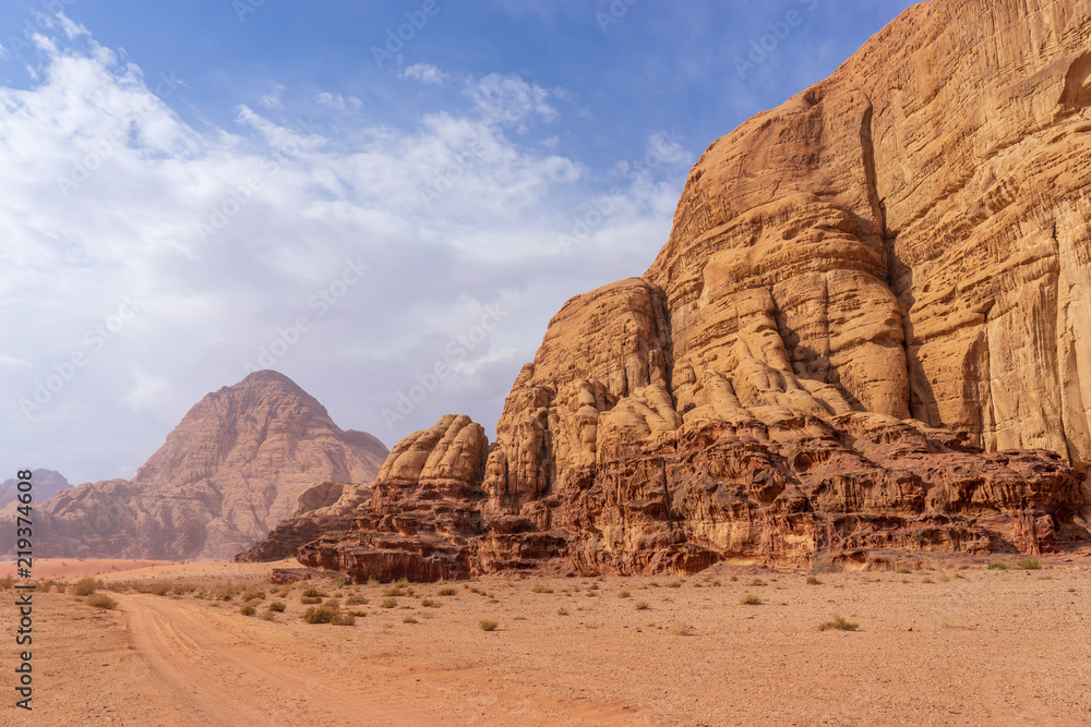 Landscape in Wadi Ruma desert, Jordan Landscape in Wadi Ruma desert, Jordan