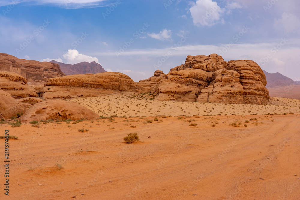 Landscape in Wadi Ruma desert, Jordan Landscape in Wadi Ruma desert, Jordan