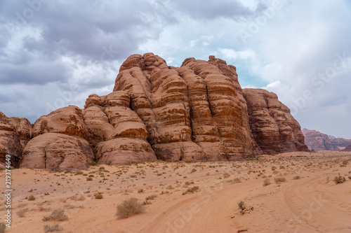 Landscape in Wadi Ruma desert, Jordan photo