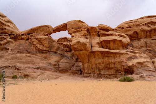 Rock bridge in Wadi Rum desert, Jordan
