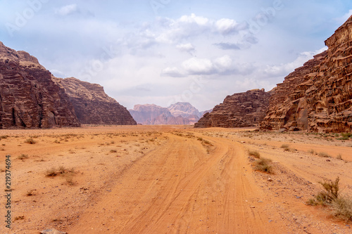 Desert road in Wadi Rum © arkady_z