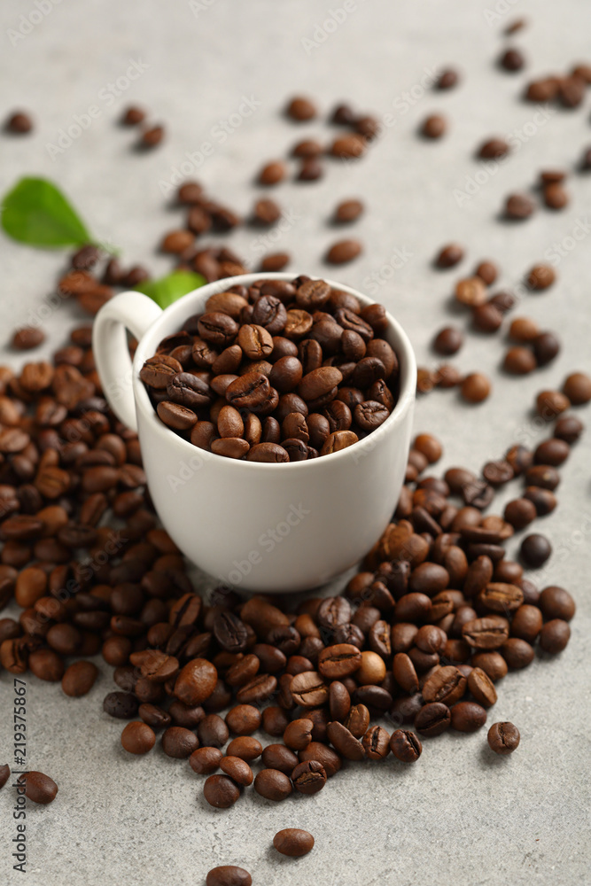 Coffee beans and cup concept Coffee beans and cup concept