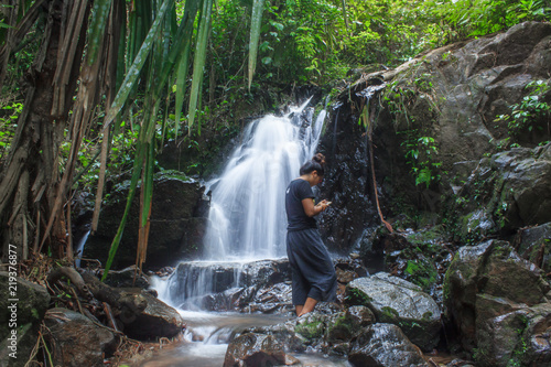 Ton Sai waterfall,in the forest ,Island Phuket , Thailand