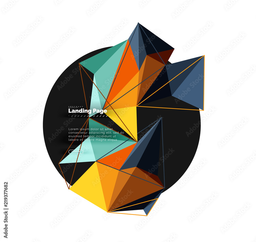 Obraz premium Vector 3d triangle abstract background, polygonal geometric design