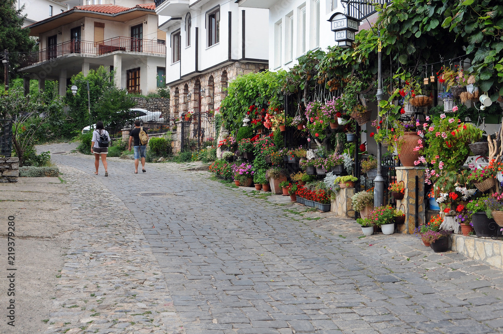 Obraz premium Beautiful Street of Ohrid Old Town