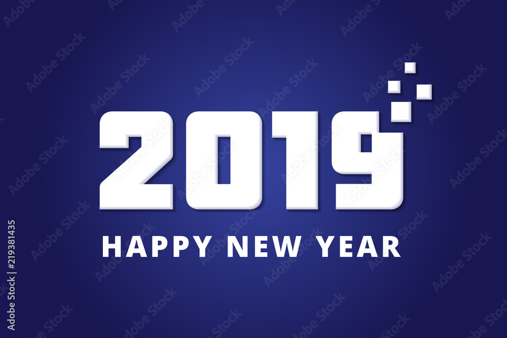 Happy new year 2019 greeting card design