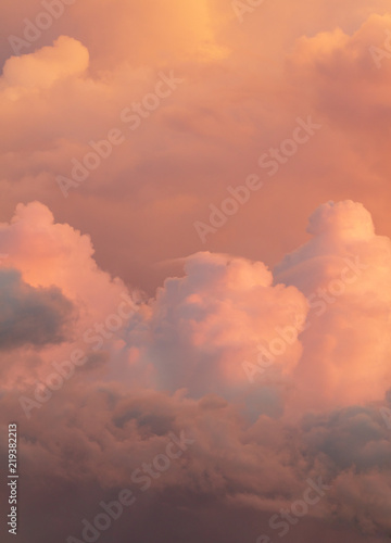 Beautiful clouds in the sky at sunset