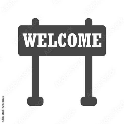 Welcome Sign, Word welcome, Simple vector photo