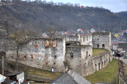 Fortification building Chortkiv castle in Ukraine photo