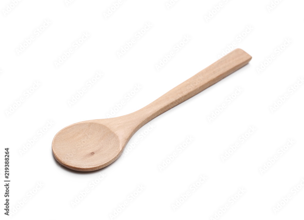 Empty wooden spoon isolated on white background Empty wooden spoon isolated on white background