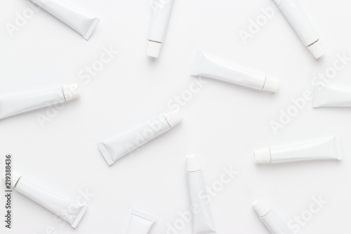 oil paint tubes on white background. not isolated