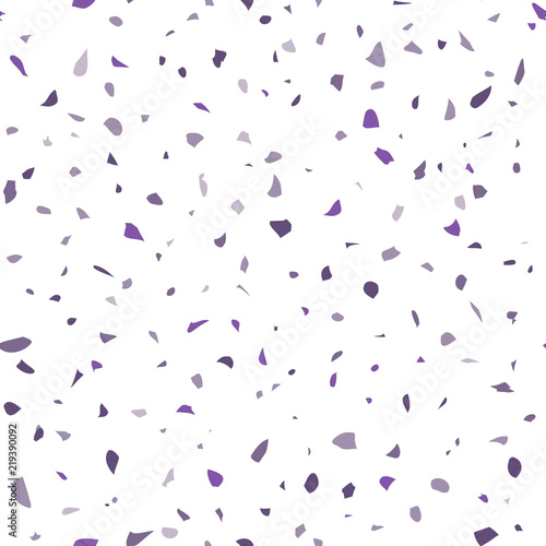 Terrazzo flooring textured surface modern abstract pattern. Vector seamless abstract repeat with chips of marble or granite in soft pastel  colors.