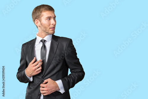 Frustrated and nervous young businessman