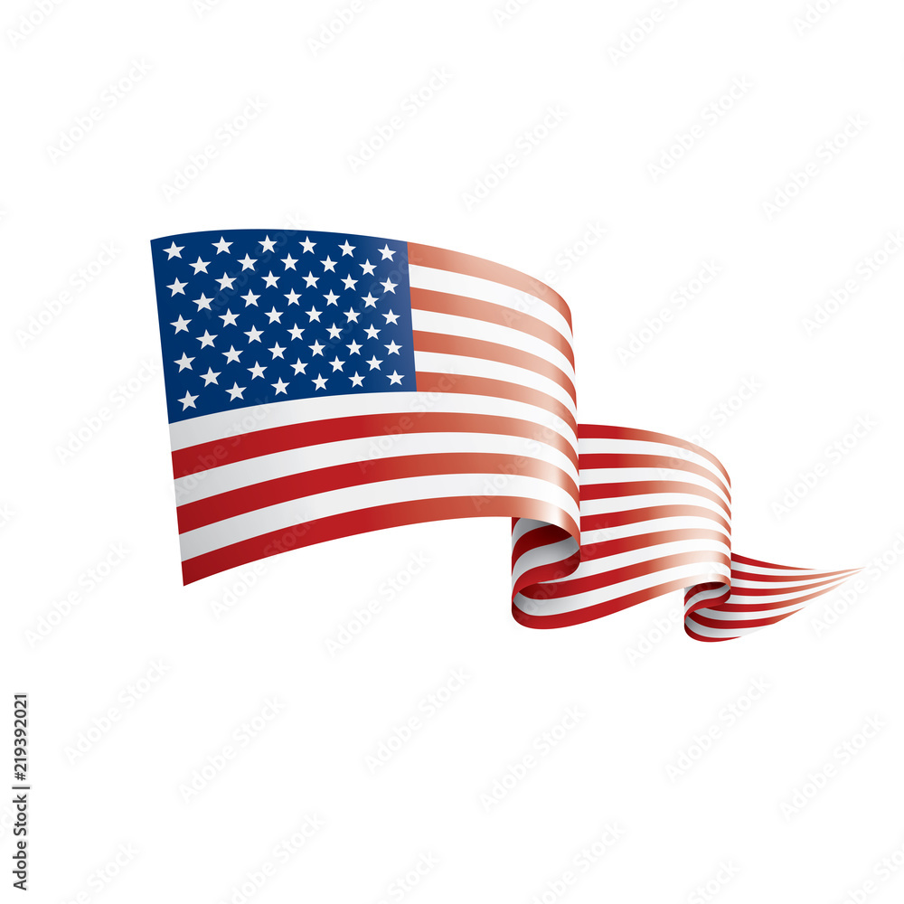 USA flag, vector illustration on a white background USA flag, vector illustration on a white background