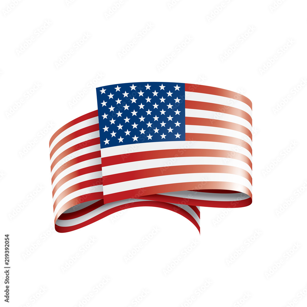 USA flag, vector illustration on a white background USA flag, vector illustration on a white background