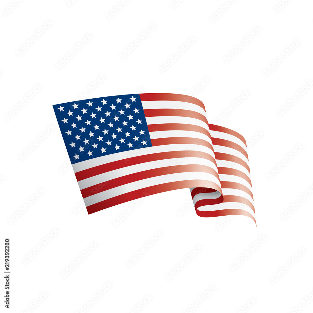 USA flag, vector illustration on a white background USA flag, vector illustration on a white background