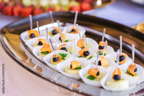 Catering food service for a party. Food photography