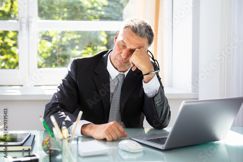 Photos Businessman Sleeping In Office