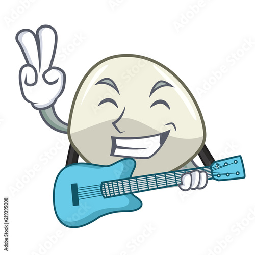 With guitar traditional italian food mozzarella cheese mascot