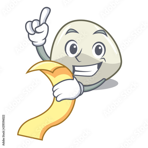 With menu traditional italian food mozzarella cheese mascot