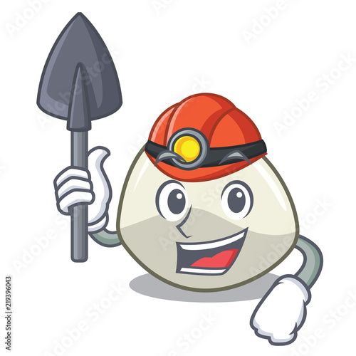 Miner traditional italian food mozzarella cheese mascot