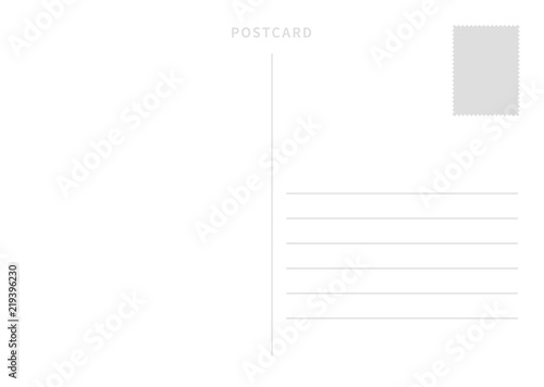 White simple postcard template with place for stamp and address photo