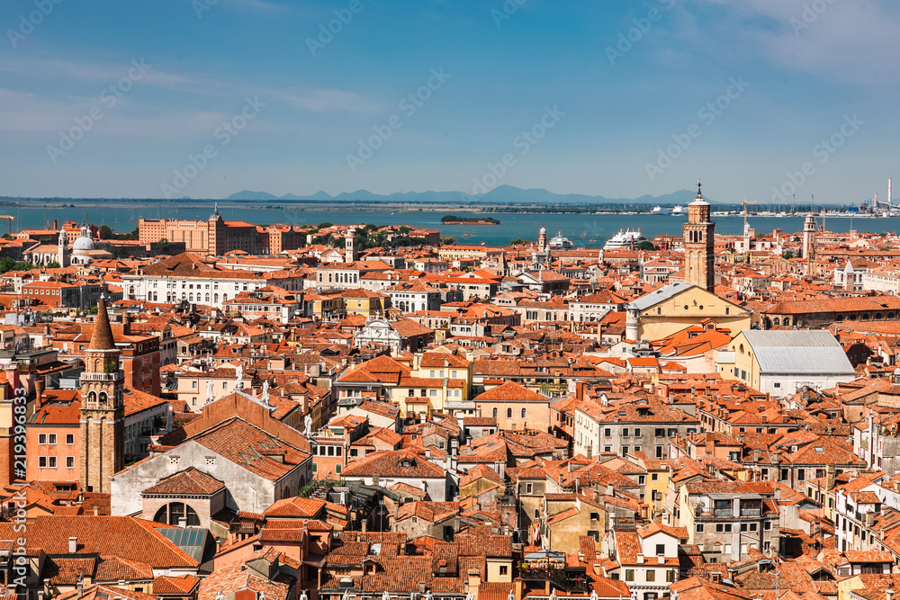 Aerial view of the Venice city, Italy