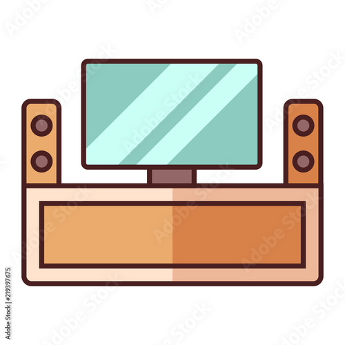 Home theater LineColor illustration