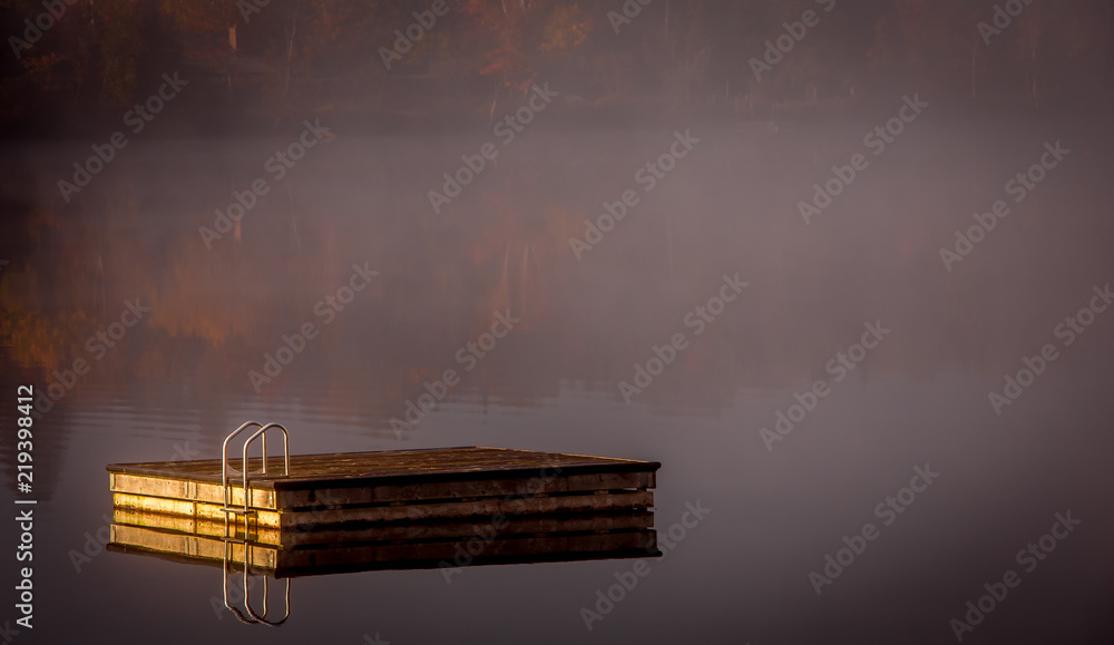 Fototapeta premium Dock on Lac-Superieur, Mont-tremblant, Quebec, Canada