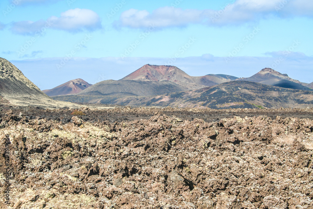 Landscape with volcanoes in Lanzarote Landscape with volcanoes in Lanzarote