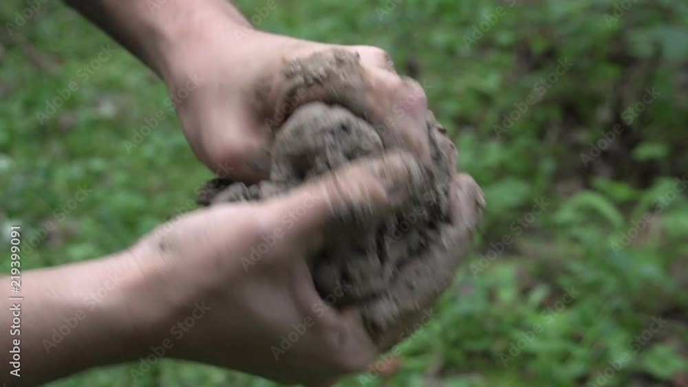 Handworking clay ball Handworking clay ball