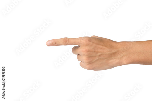 action hand on white background