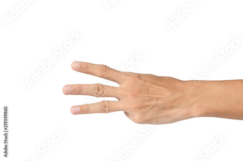 action hand on white background