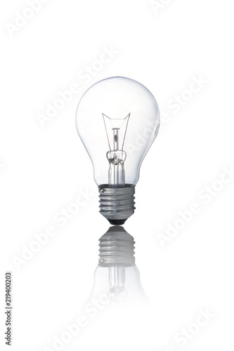 Light blub on white black ground