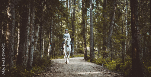 Canvas Print Horseback riding on Nesodden