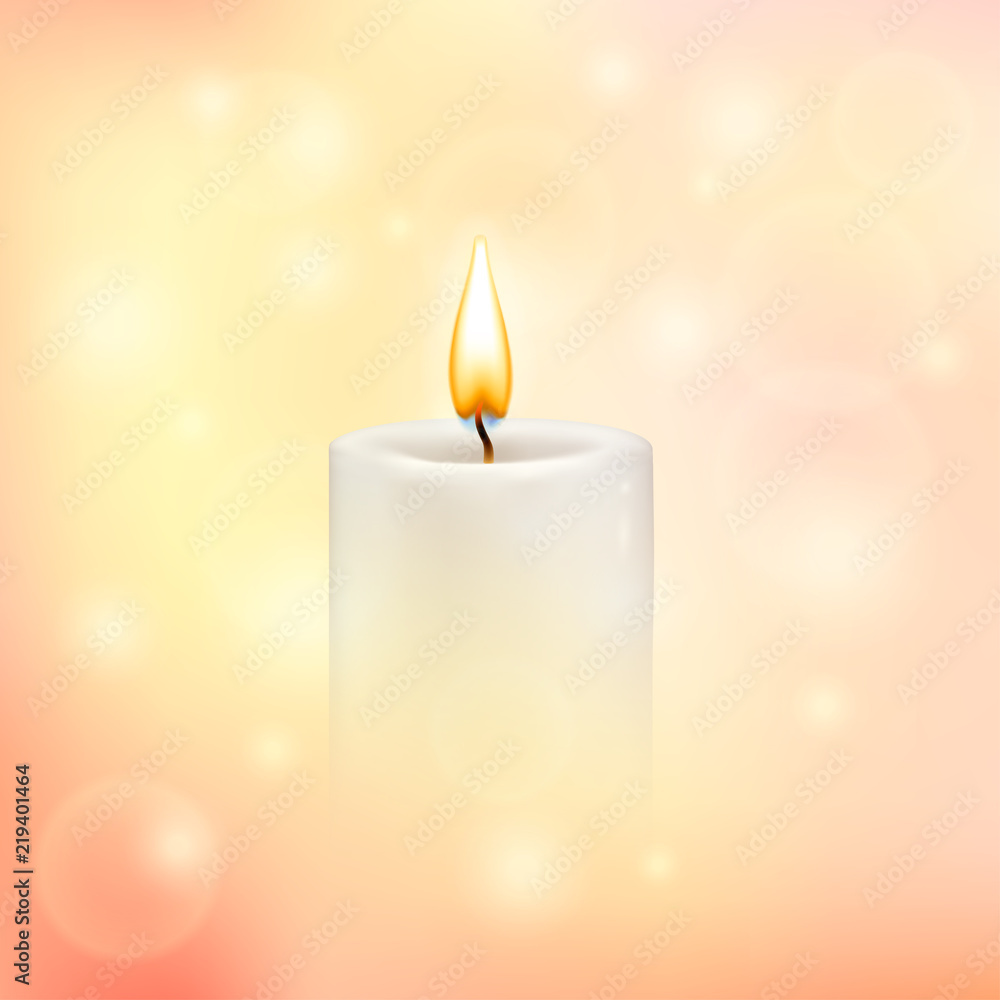 Vector blurry soft background with candle